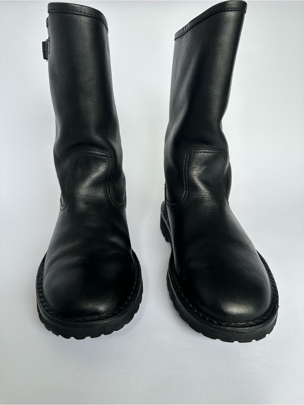 Vintage Banana Republic Black Leather Engineer Moto Boots Made in Brazil